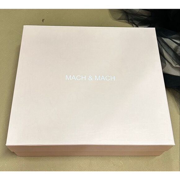 MACH & MACH Bow Chain embellished satin platform pumps NWB Size 37.5 - Picture 14 of 14